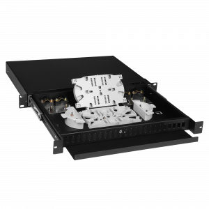 LANMASTER metal 19" drawer optical enclosure, 1U, for 24 SC adapters